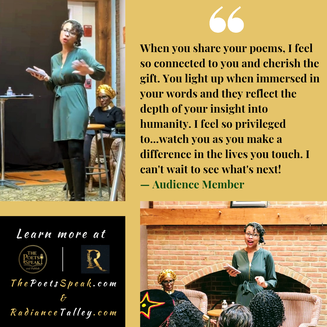 Audience testimonial — When you share your poems, I feel so connected to you